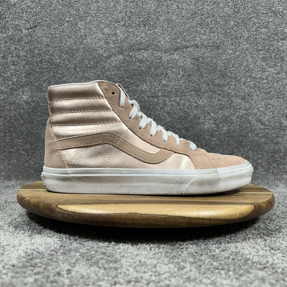 Vans Sk8-Hi Reissue Womens Sz 9 Mahogany Rose Metallic Athletic Skate Shoes Used